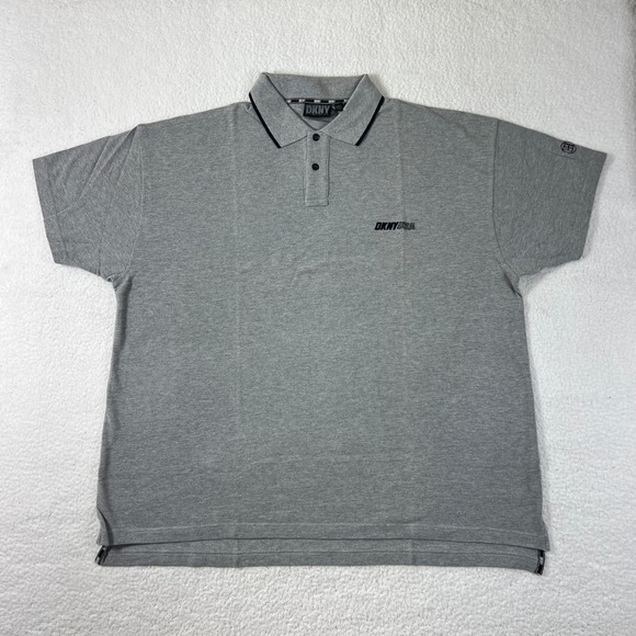 Dkny Other - DKNY Polo Shirt Men's XL Grey Short Sleeve Tipped Collar Logo USA VTG NWT